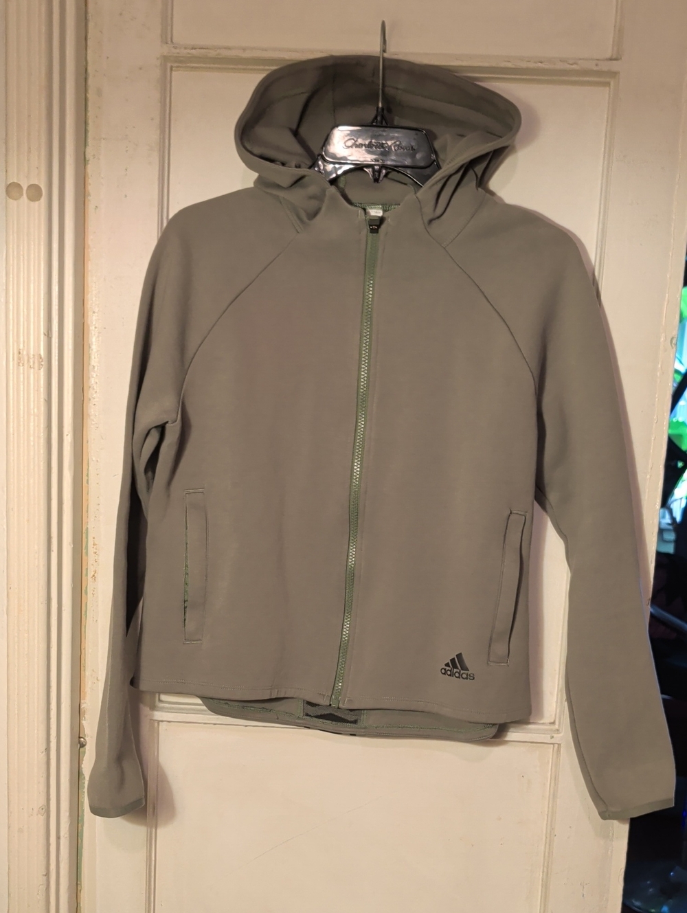 adidas Women's Full-Zip Hooded Performance Jacket - Olive Green